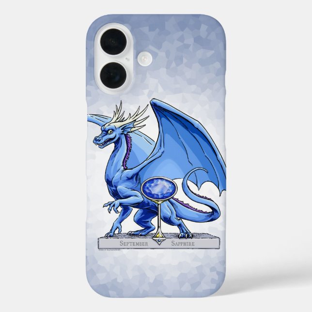 Birthstone-Drache vom September: Sapphire Case-Mat iPhone 16 Hülle (Rückseite)