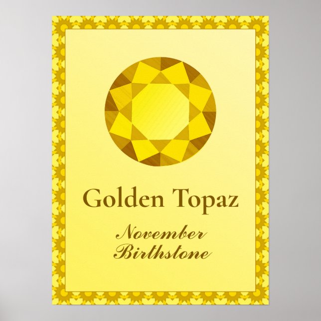 Birthstone Illustration für November - Topaz Poster (Vorne)