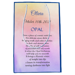 Birthstone Opal Gedicht  Mittlere Geschenktüte
