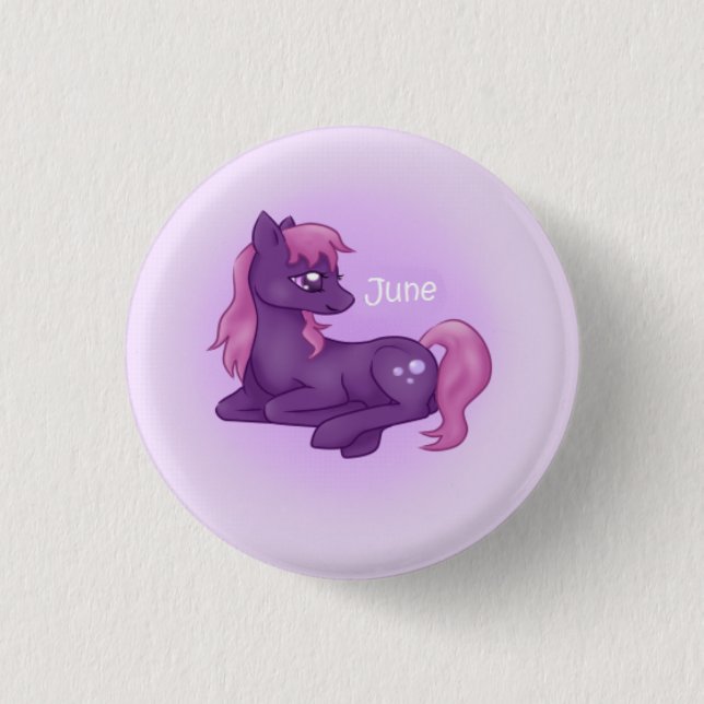 Birthstone Pony Juni/Alexandrite Button (Vorderseite)