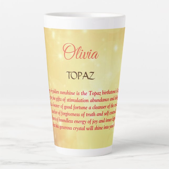 Birthstone Topaz Design  Milchtasse (Vorderseite)