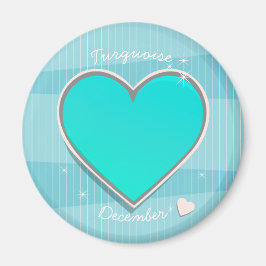 Birthstones Dezember Türkisblaues Herz Magnet