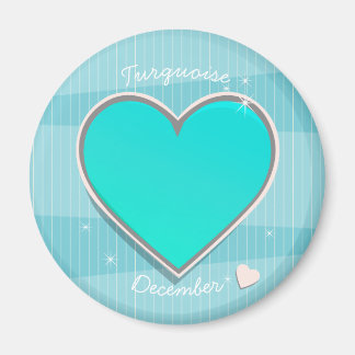 Birthstones Dezember Türkisblaues Herz Magnet