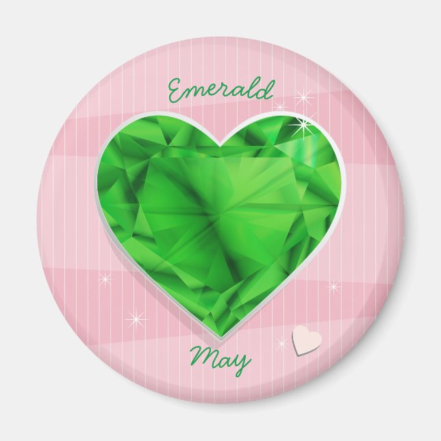 Birthstones May Emerald Green Heart Magnet (Vorne)