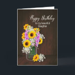 BIRTHTAG - MEIN DAUGHTER - BLUME/VASE KARTE<br><div class="desc">SIEHE WEITERE PRODUKTE MIT GLEICHEM BILD,  EINSCHLIESSLICH INVITATIONEN USW.</div>