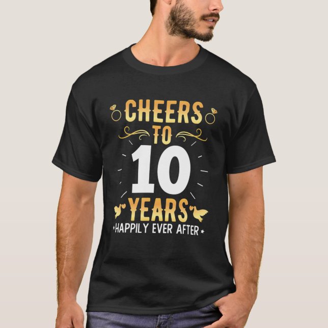 Bis 10 Jahre Verheiratete Paare 10. Hochzeit und T-Shirt (Vorderseite)