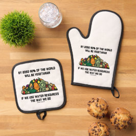 Bis 2050 werden 90% der Welt Vegetarier sein Ofenhandschuh & Topflappen-Set
