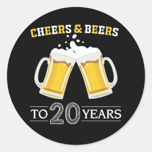 Bis 20 Jahre Käse und Bier Runder Aufkleber