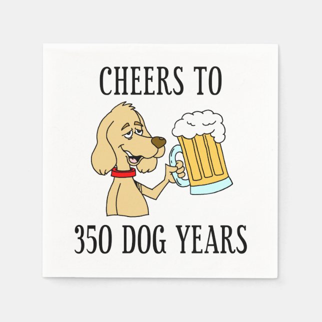 Bis 350 Hunde Jahre 50. Geburtstag Serviette (Vorderseite)