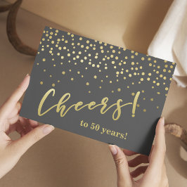 Bis 50 Jahre! Glamour Gold Glitzern Postkarte