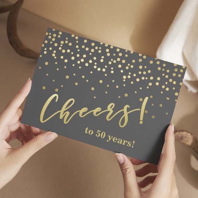 Bis 50 Jahre! Glamour Gold Glitzern Postkarte (Von Creator hochgeladen)