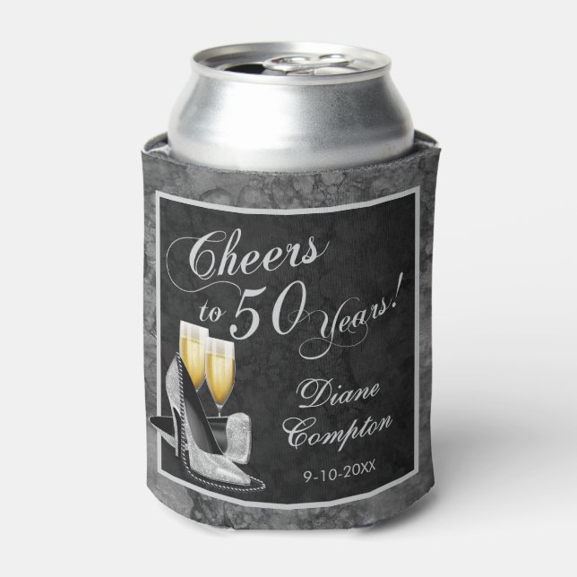 Bis 50 Jahre Silber und Schwarz Dosenkühler (Kanne Vorderseite)