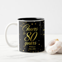 Bis 80 Jahre 80. Geburtstag Zwei-Tonen-Kaffee m