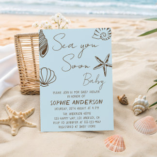 Bis bald Baby Boho Küsten-Babyparty Einladung