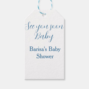 bis bald baby shower blau name datum einfach geschenkanhänger