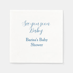 bis bald baby shower blau name datum einfach serviette