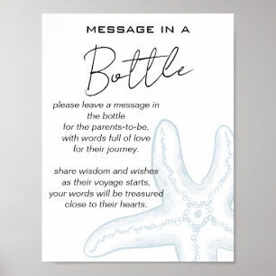 Bis bald Baby Shower Nachricht in einer Flasche Poster
