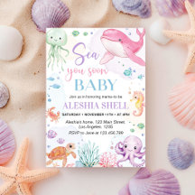Bis Bald Süße Ozeantiere Baby Shower