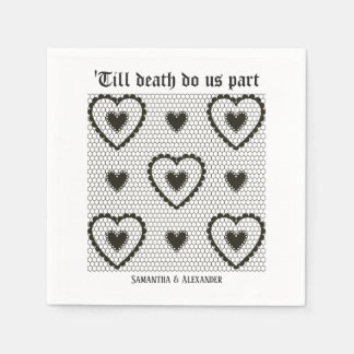 Bis dass der Tod die gothischen Spitzenherzen Hoch Serviette