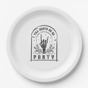 Bis dass der Tod uns Party Retro Junggesellinnen-D Pappteller