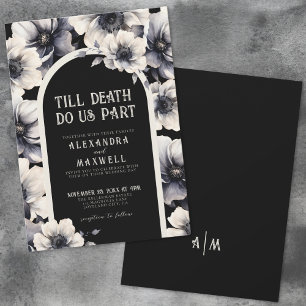 Bis dass der Tod uns scheidet Florale Hochzeit Einladung