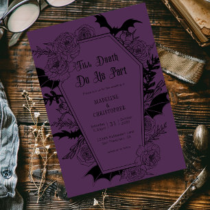 Bis dass der Tod uns scheidet Gothic Floral Hochze Einladung
