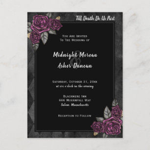 Bis dass der Tod uns scheidet Gothic Rose Schwarze Postkarte