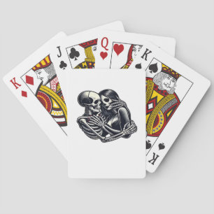 Bis dass der Tod uns scheidet - Gothic Skelett Paa Spielkarten
