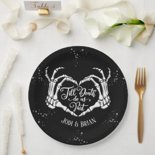 Bis dass der Tod uns scheidet Halloween-Hochzeit Pappteller