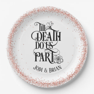 Bis dass der Tod uns scheidet Halloween-Hochzeit Pappteller