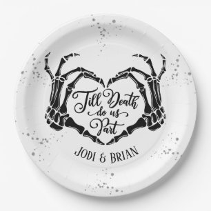 Bis dass der Tod uns scheidet Halloween-Hochzeit Pappteller