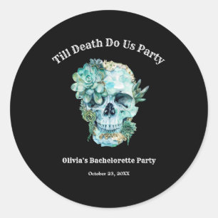 Bis dass der Tod uns scheidet Halloween Junggesell Runder Aufkleber