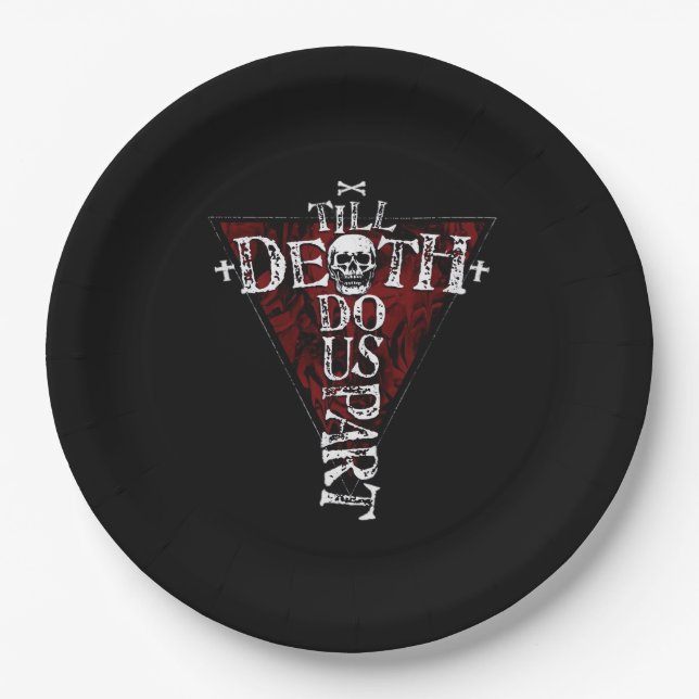 Bis dass der Tod uns scheidet – Herbst-Goth-Ästhet Pappteller (Vorderseite)