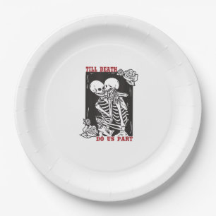 Bis dass der Tod uns scheidet Hochzeit Skelett Paa Pappteller