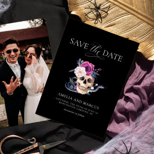 Bis dass der Tod uns scheidet Lila & Schwarz Save Einladung