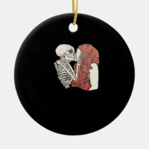Bis dass der Tod uns scheidet Skelett Art Klassike Keramik Ornament