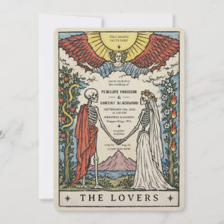 Bis dass der Tod uns scheidet | Tarot Hochzeitsein Einladung