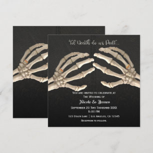 Bis dass der Tod uns Skelett Goldene Hochzeit Ehe Einladung