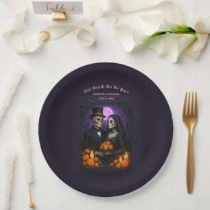 Bis dass der Tod uns Zucker-Schädel-Skelette Hochz Pappteller