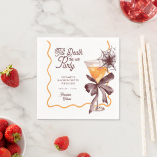 Bis Death Bow Cocktail Halloween Bacheloerette Serviette