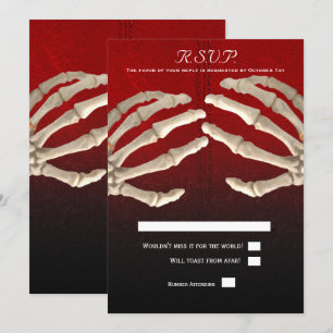 Bis der Tod das Blutrote Skelett Goldene Hochzeit  Einladung