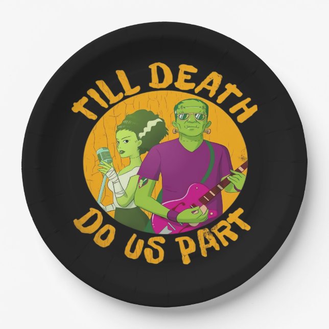 Bis der Tod macht uns Teil! Witziges Halloween-Des Pappteller (Vorderseite)