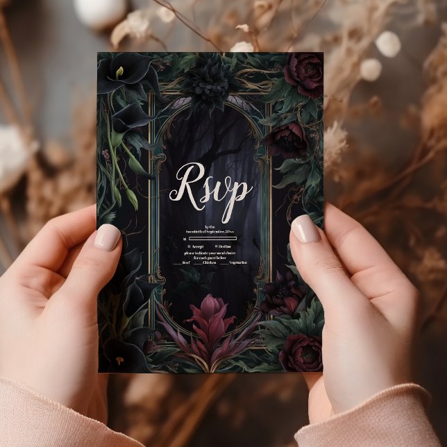 Bis der Tod, Teil Gothic Halloween Hochzeit RSVP Karte (Von Creator hochgeladen)