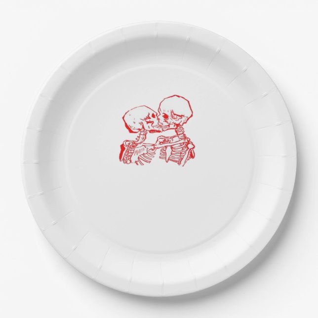 Bis der Tod uns beiseite lässt (rot transparent) Pappteller (Vorderseite)