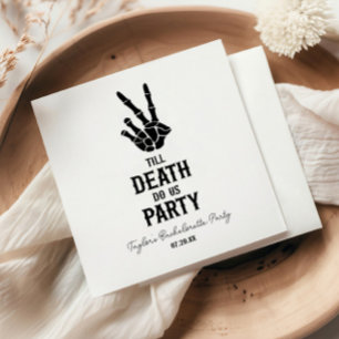 Bis der Tod uns Party-Skelett-Junggesellinnenabsch Serviette