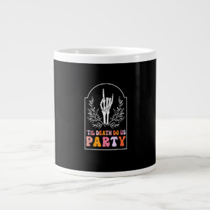 Bis der Tod uns Party-Skelett Retro Groovy Jungges Jumbo-Tasse