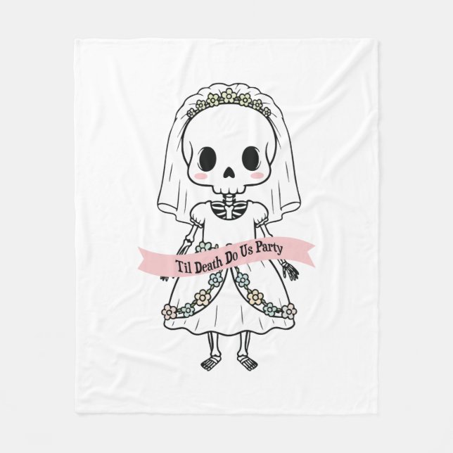 Bis der Tod uns scheidet Halloween Fleecedecke (Vorderseite)