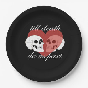 Bis der Tod uns scheidet Totenkopf Zitat Klassiker Pappteller