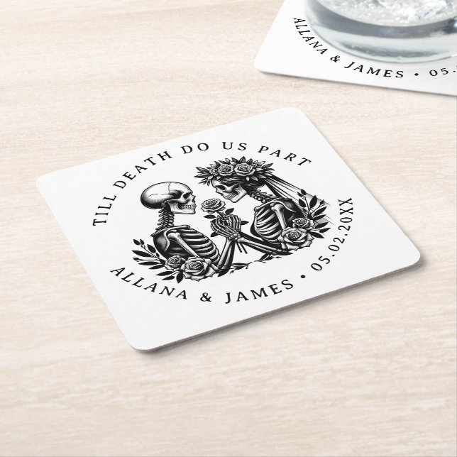 Bis der Tod uns Teil der gotischen Hochzeit Rechteckiger Pappuntersetzer (angewinkelt)