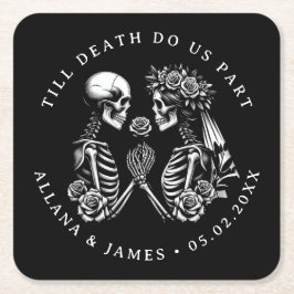 Bis der Tod uns Teil der gotischen Hochzeit Rechteckiger Pappuntersetzer